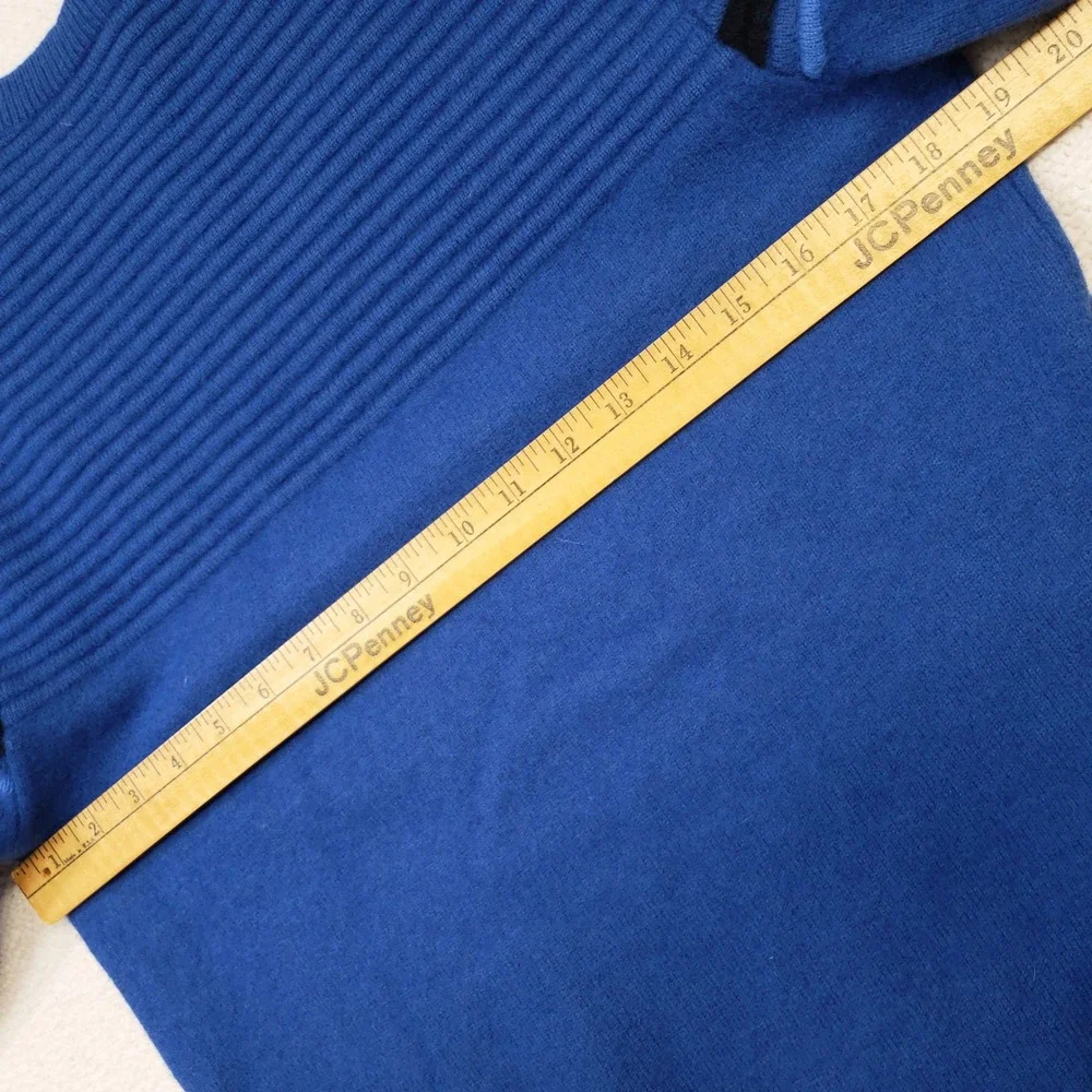 Helly Hansen Carv Knitted Sweater Mens Medium Blue Wool Blend Ribbed Pullover
